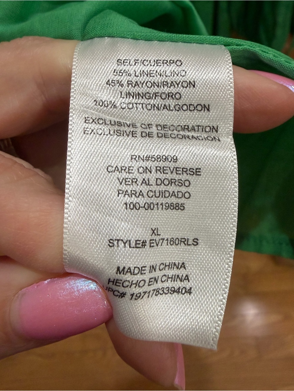 Every (Dillards) | Green V-Neck Long Sleeve Dress - Picture 6 of 9
